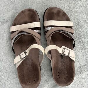 Mephisto Brown and Cream Sandals